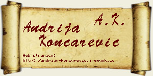 Andrija Končarević vizit kartica